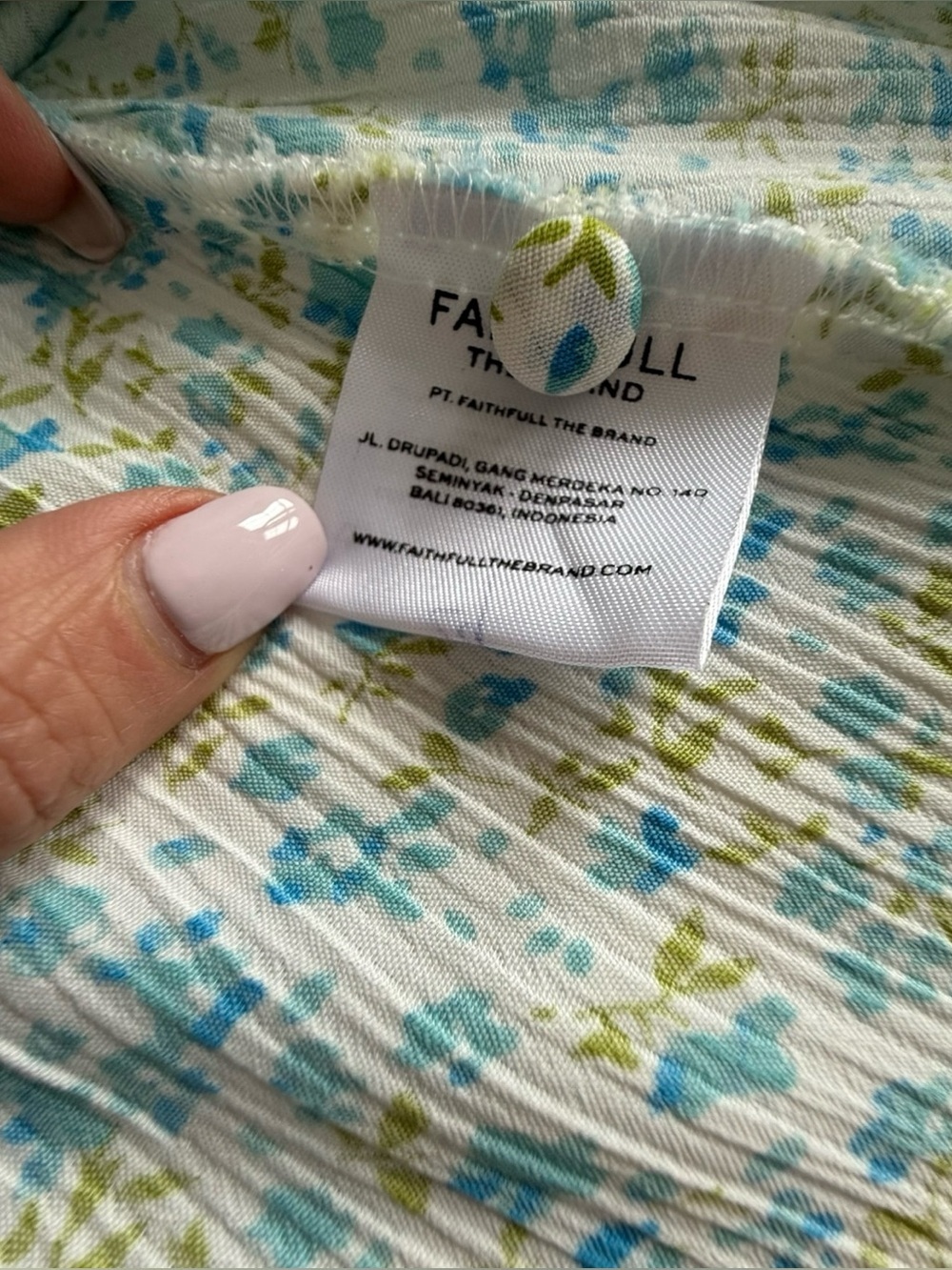 Faithfull The Brand Maud Midi Dress Tilde Floral Print Blue White Rayon Size 6 M - Picture 6 of 16
